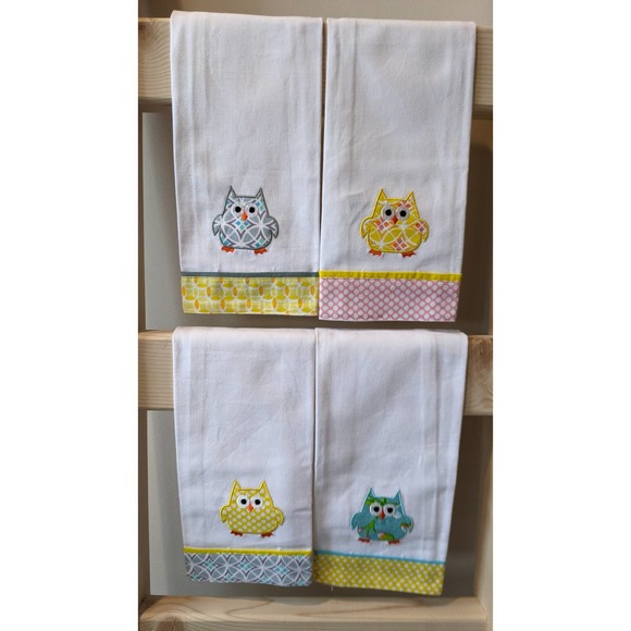 Set of Four Owl Towels - Picture 1 of 5